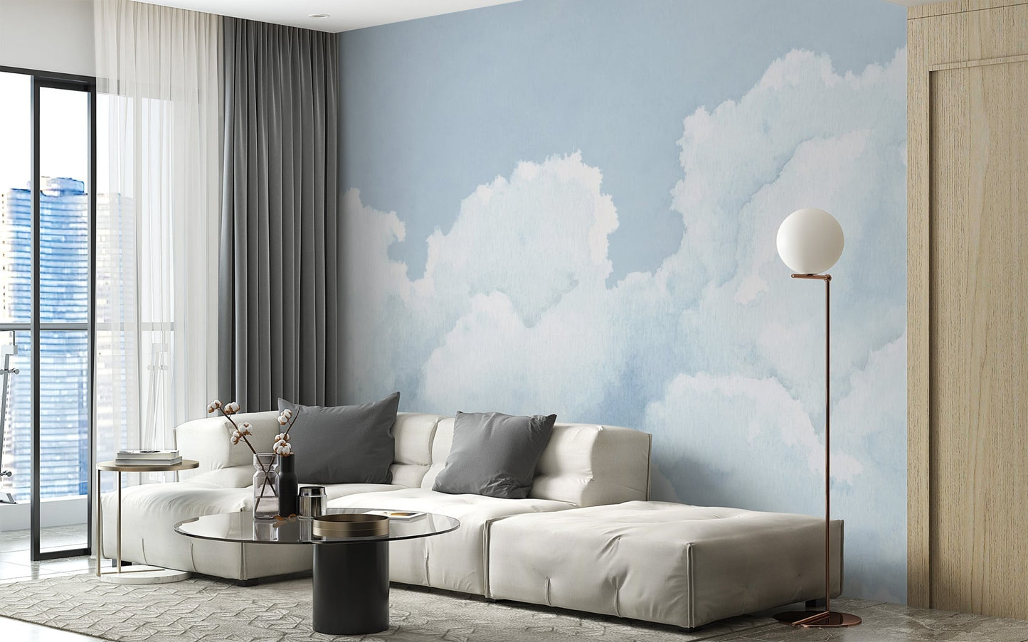 Light Blue Cloudy Sky Wallpaper - Wallanza