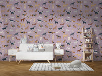 Lilac Dogs Breed Pattern Wallpaper - Wallanza