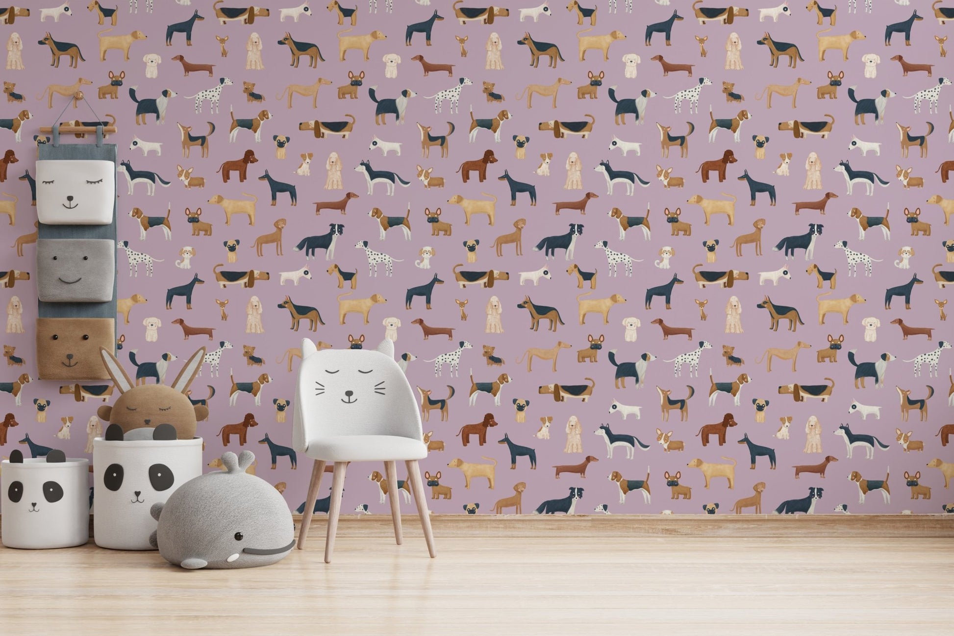 Lilac Dogs Breed Pattern Wallpaper - Wallanza