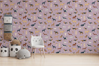 Lilac Dogs Breed Pattern Wallpaper - Wallanza
