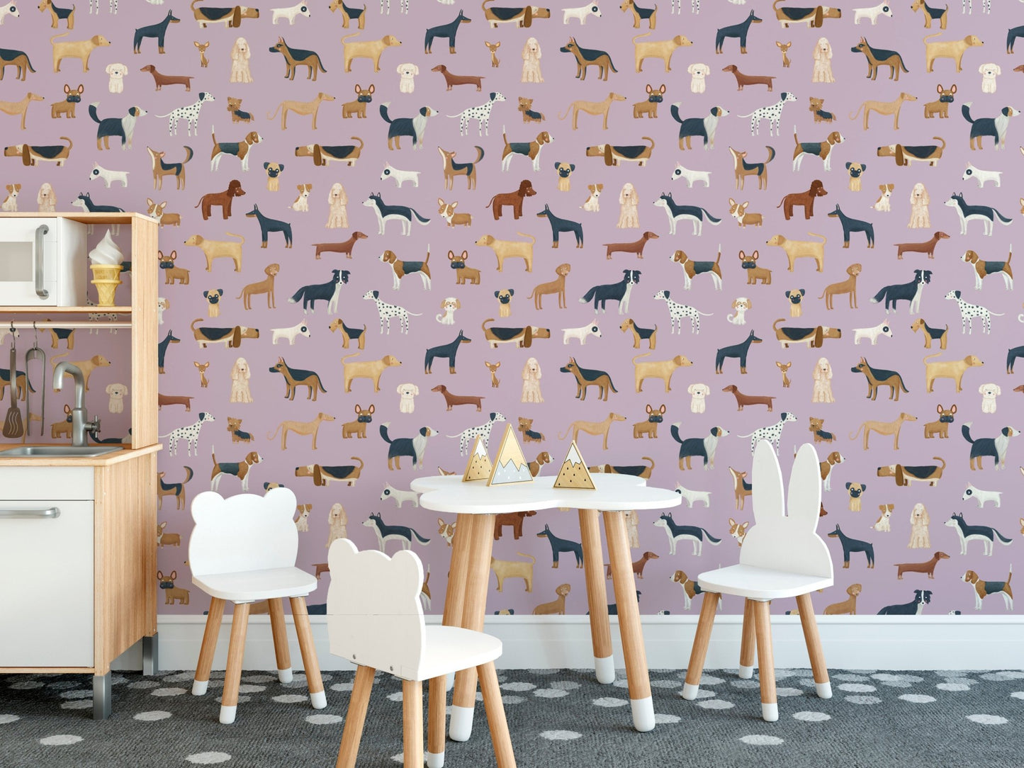 Lilac Dogs Breed Pattern Wallpaper - Wallanza