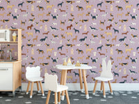Lilac Dogs Breed Pattern Wallpaper - Wallanza