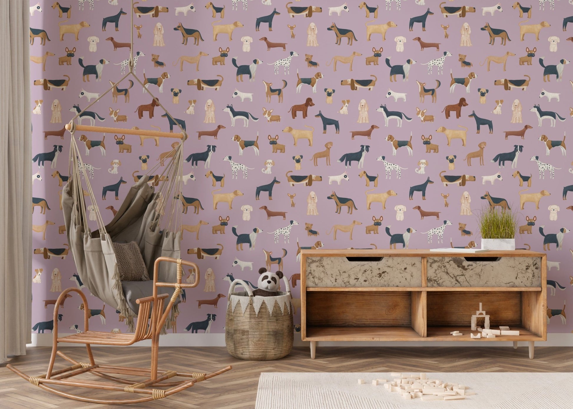 Lilac Dogs Breed Pattern Wallpaper - Wallanza