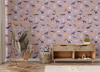 Lilac Dogs Breed Pattern Wallpaper - Wallanza