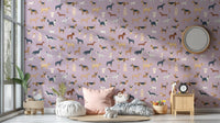 Lilac Dogs Breed Pattern Wallpaper - Wallanza