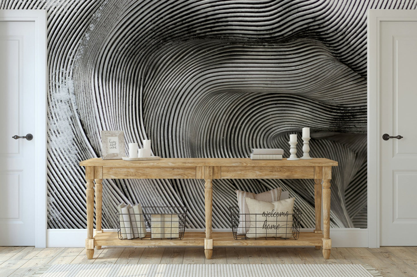 Linear Motion Silver Cascade Wall Mural - Wallanza