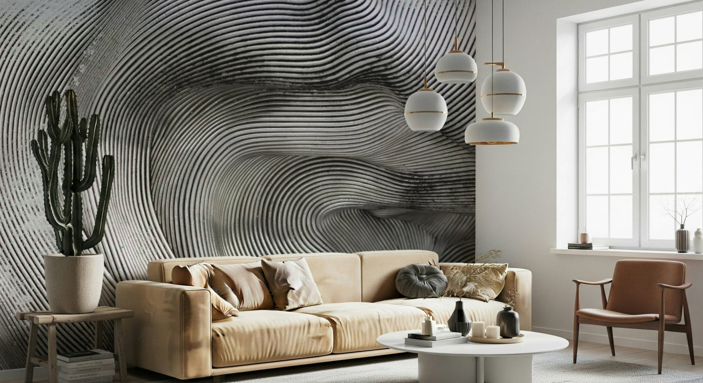 Linear Motion Silver Cascade Wall Mural - Wallanza