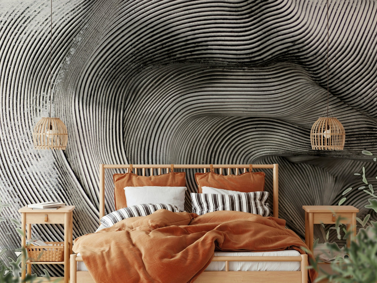 Linear Motion Silver Cascade Wall Mural - Wallanza