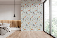 Seamless transport vehicle pattern for nursery walls.