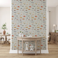 Little transports wallpaper for a themed boy's room.