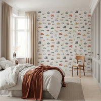 Minimalist tractor and fire engine nursery art