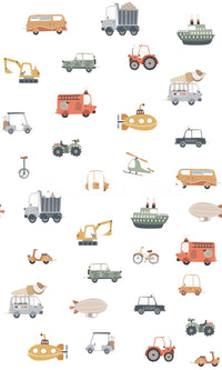 Playful digger and dump truck kids room accents