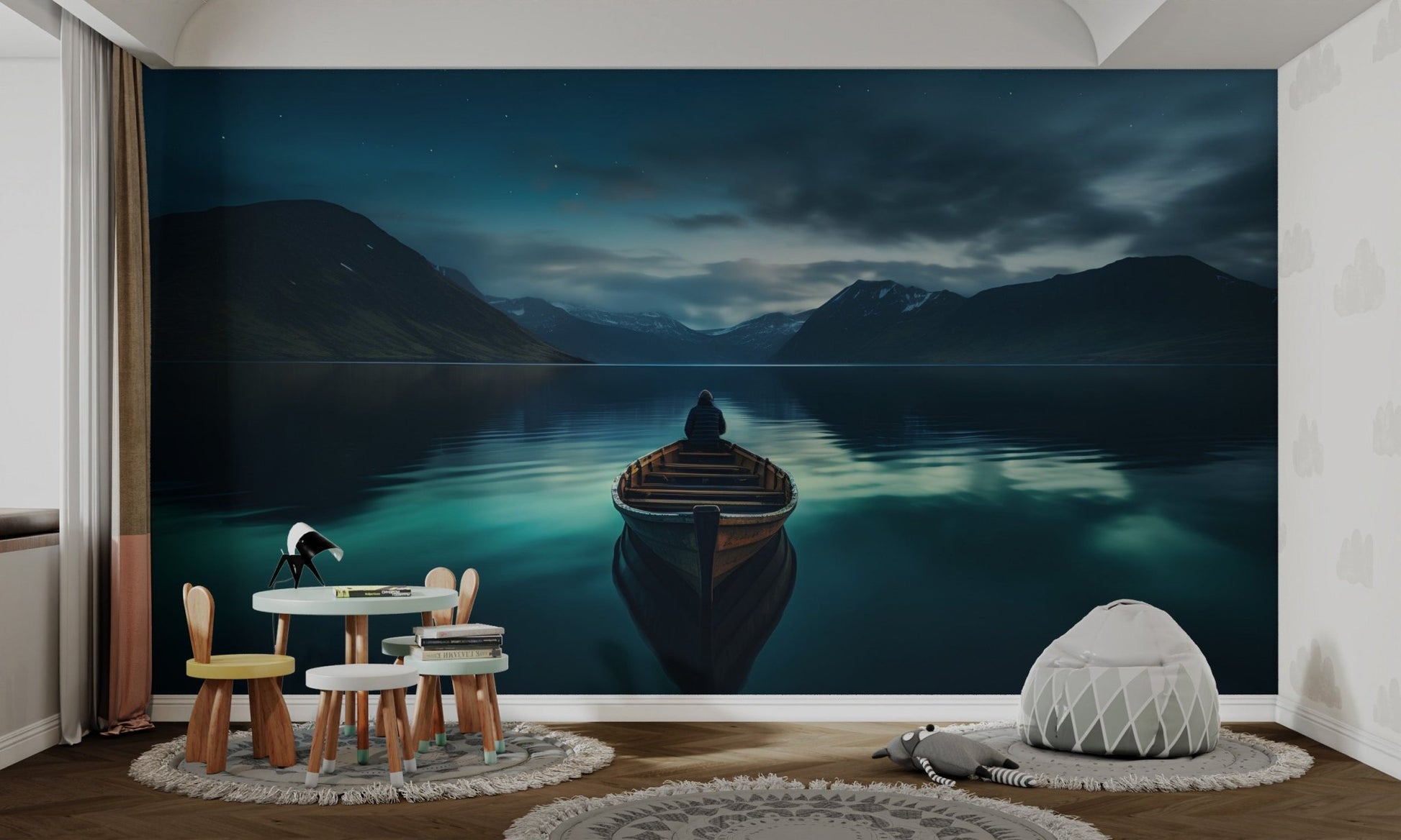 Lonely Boat Lake Wallpaper - Wallanza