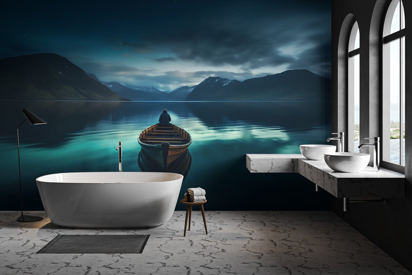 Lonely Boat Lake Wallpaper - Wallanza