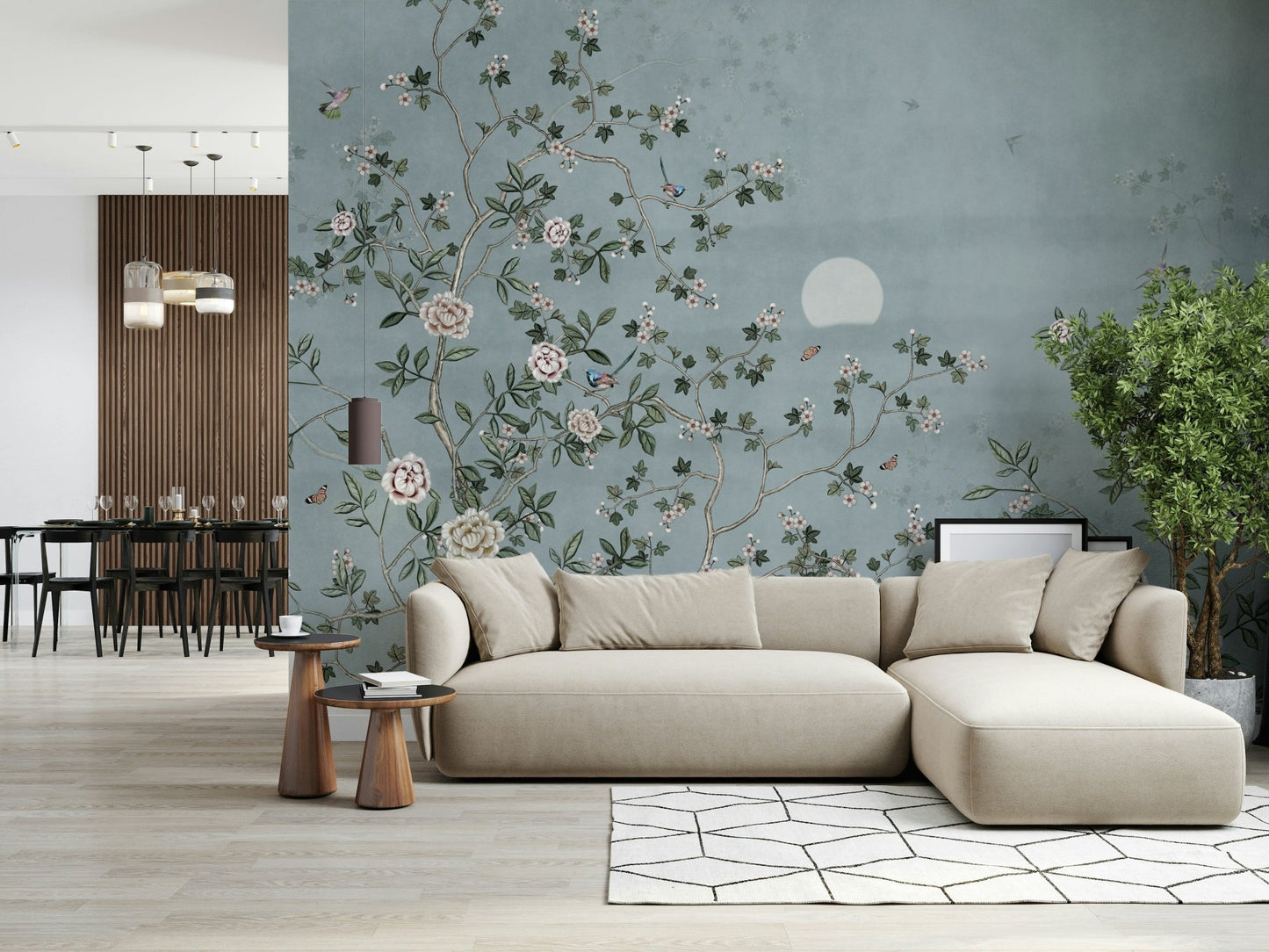 Lunar Bloom Symphony Wall Mural - Wallanza