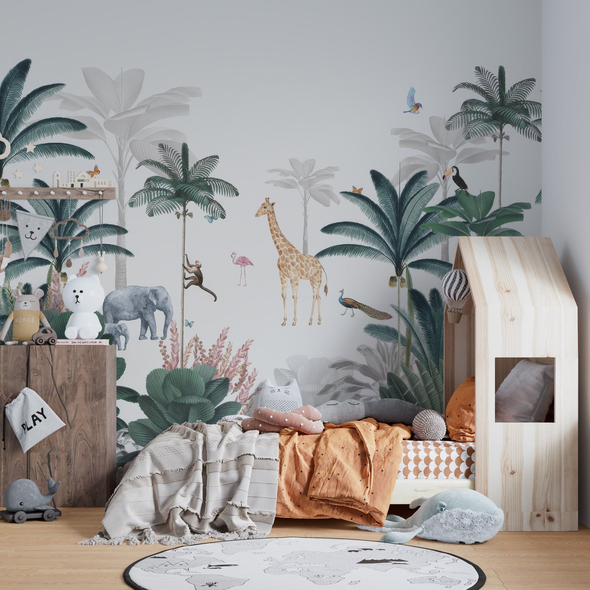 Lush Forest Animals Wallpaper Mural - Wallanza