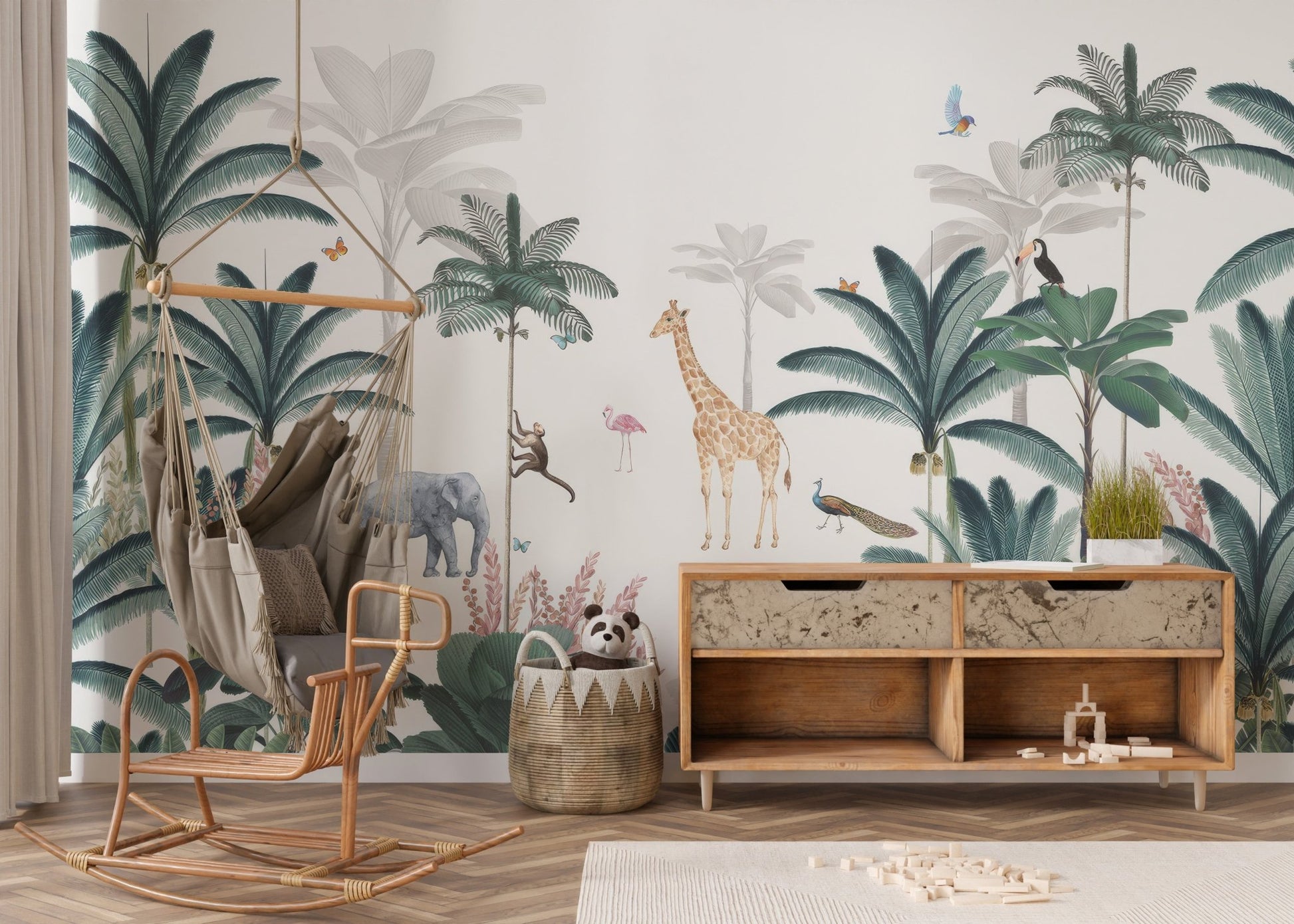 Lush Forest Animals Wallpaper Mural - Wallanza