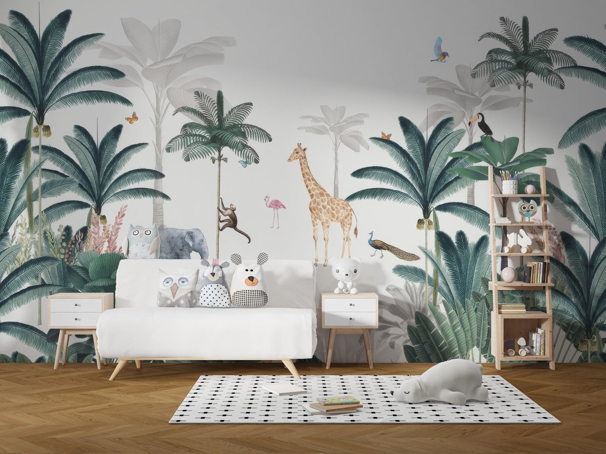 Lush Forest Animals Wallpaper Mural - Wallanza