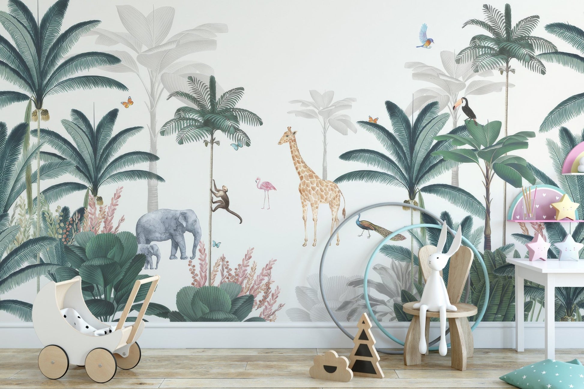 Lush Forest Animals Wallpaper Mural - Wallanza