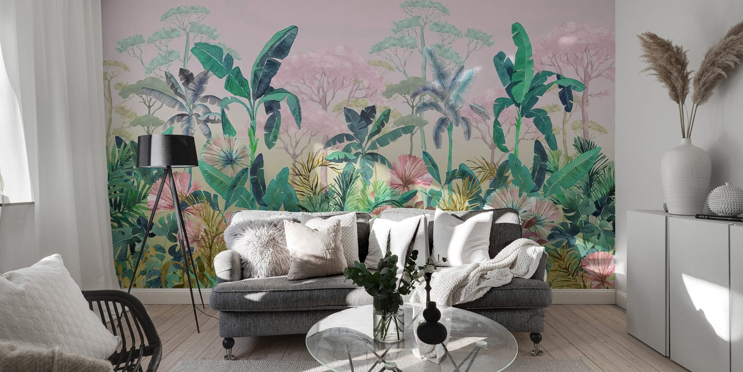 Lush Tropical Jungle Wall Mural - Wallanza