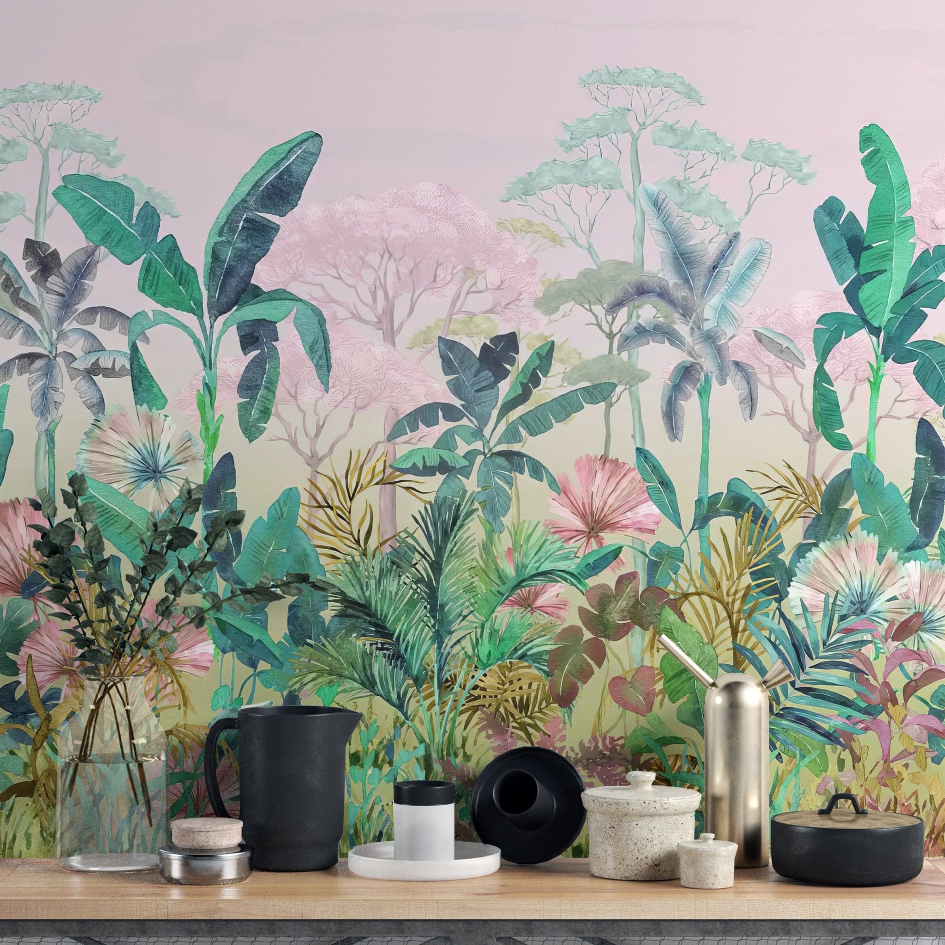 Lush Tropical Jungle Wall Mural - Wallanza