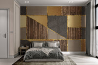 Luxury 3D Geometric Gold Wallpaper - Wallanza