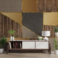 Luxury 3D Geometric Gold Wallpaper - Wallanza