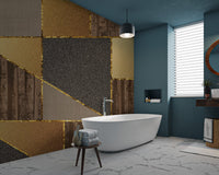 Luxury 3D Geometric Gold Wallpaper - Wallanza