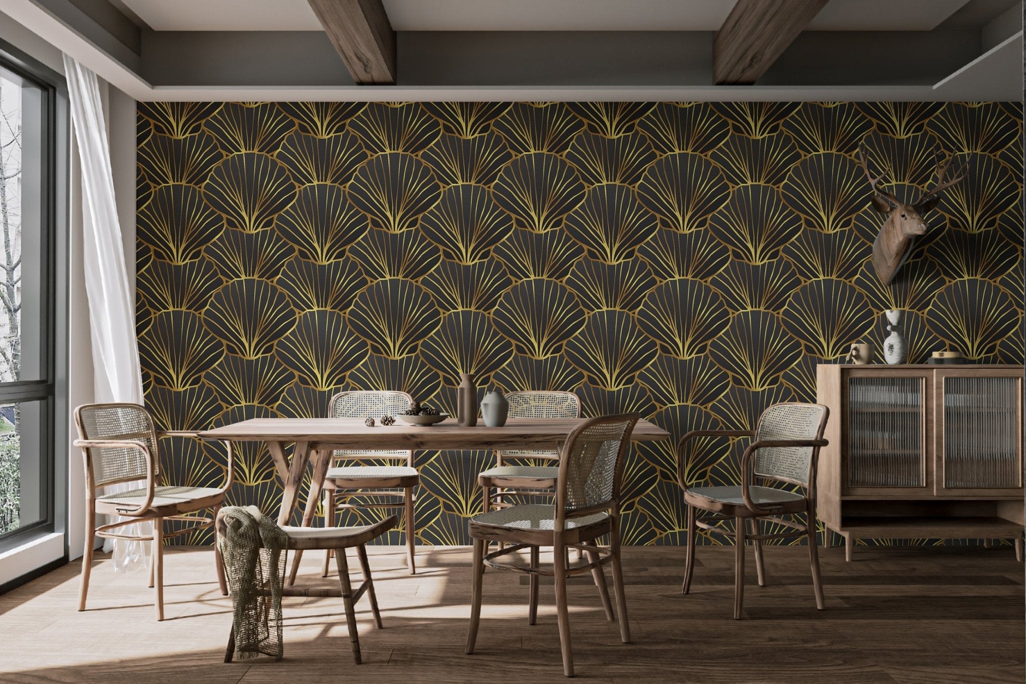 Luxury Gold Art Deco Wallpaper – Elegant Vintage Wallpaper