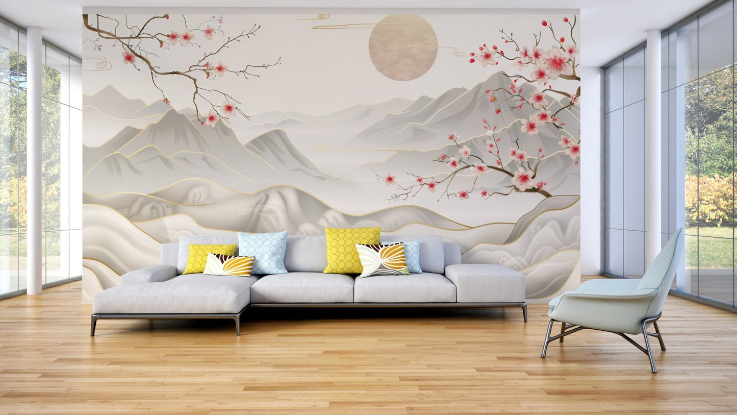 Luxury Oriental Cherry Blossom Wallpaper - Wallanza