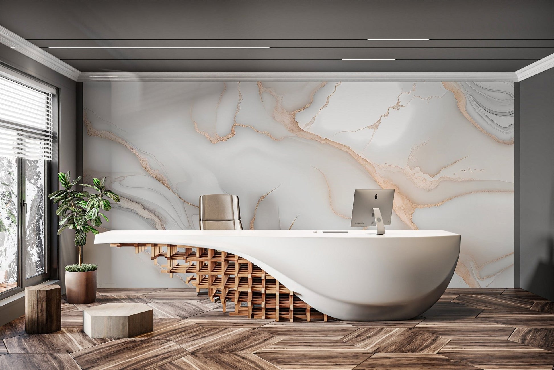 Luxury White Marble Wallpaper - Wallanza