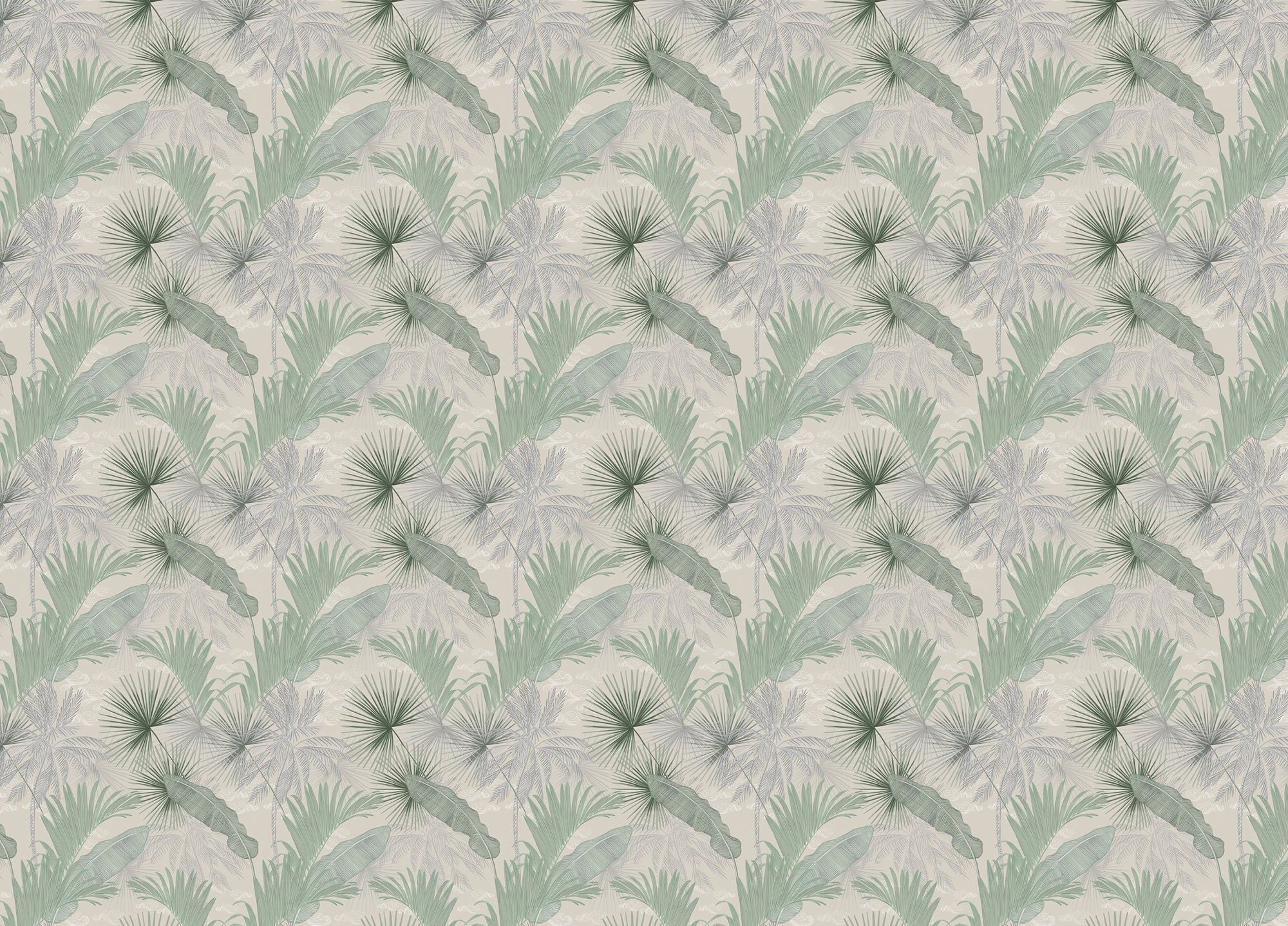 Green Banana Leaves Seamless Pattern Wallpaper
