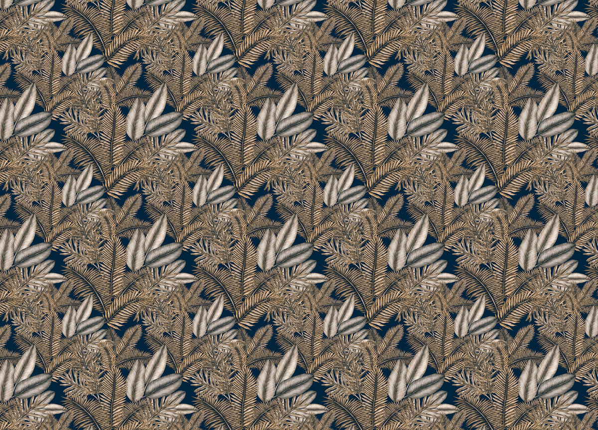 Brown Color Seamless Pattern Tropical Dry Leaves Wallpaper in your room