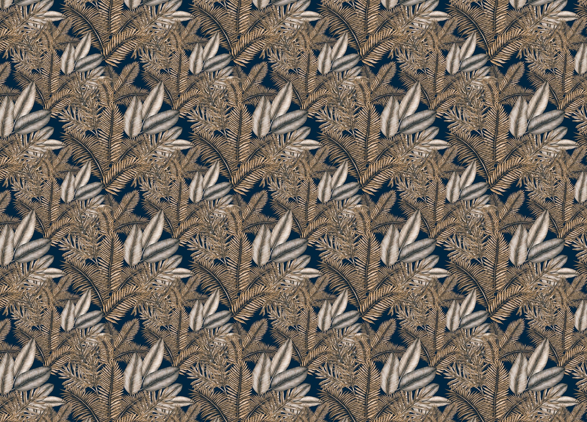 Brown Color Seamless Pattern Tropical Dry Leaves Wallpaper