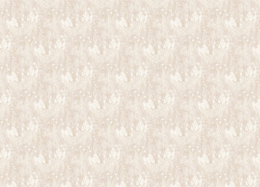 Pink Color Nostalgic Botanical Leaf Pattern Wallpaper