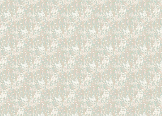 Green Shade Nostalgic Botanical Leaf Pattern Wallpaper