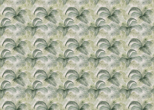 Green Color Palm Leaves Repeat Pattern Wallpaper