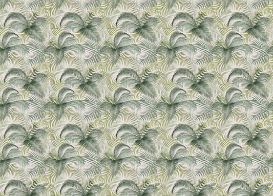 Green Color Palm Leaves Repeat Pattern Wallpaper