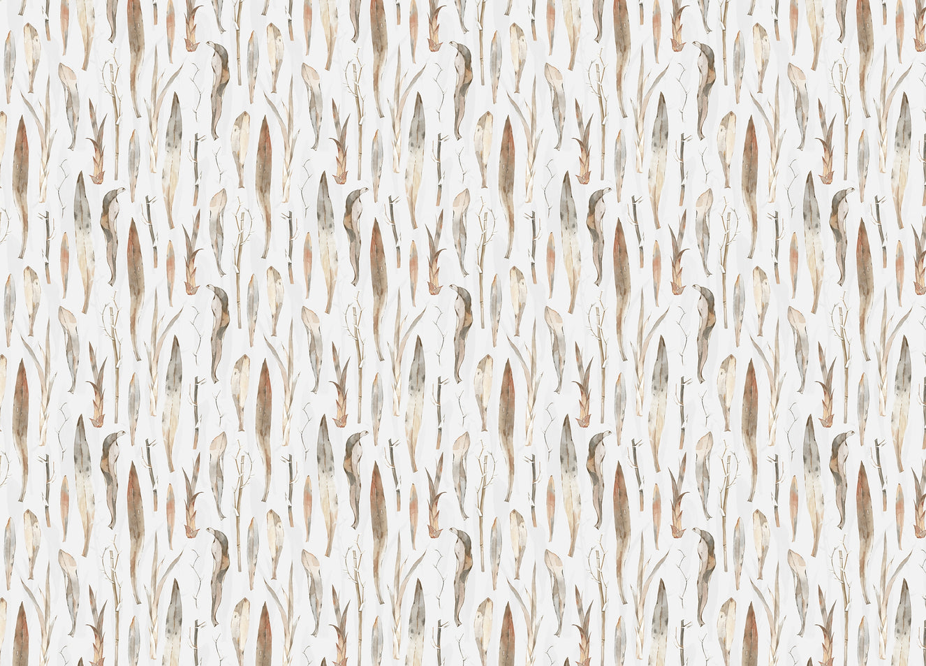 Vintage Watercolor Dry Leaves Pastel Background Wallpaper