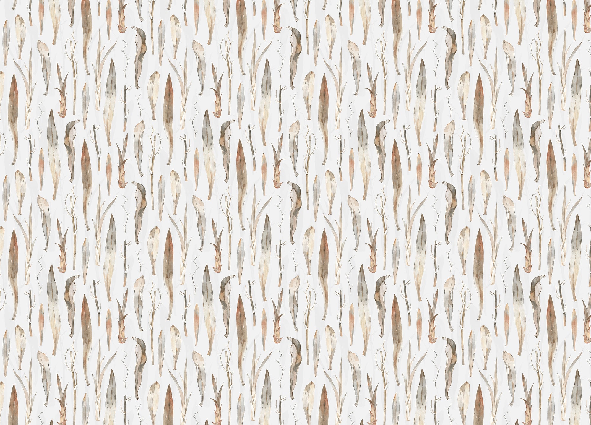 Vintage Watercolor Dry Leaves Pastel Background Wallpaper