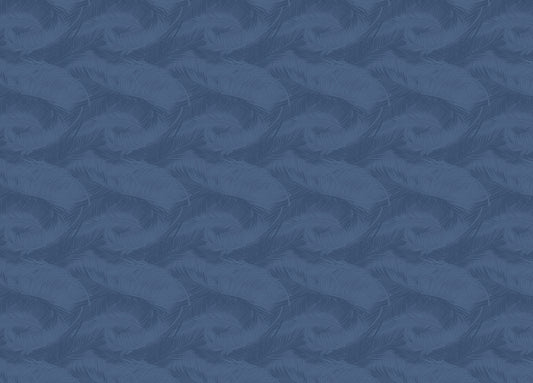 Blue Color Palm Leaves Silhouette Removable Wallpaper