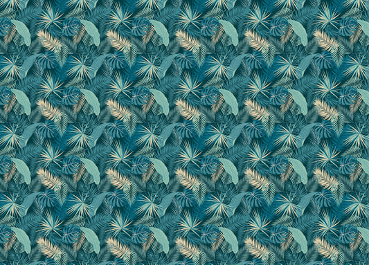 Tropical Jungle Palm Leaves Seamless Pattern Wallpaper