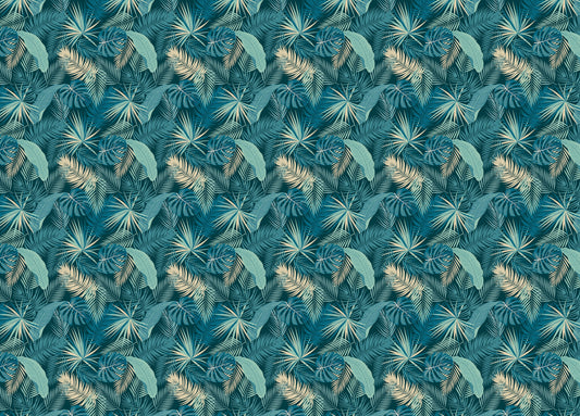 Tropical Jungle Palm Leaves Seamless Pattern Wallpaper