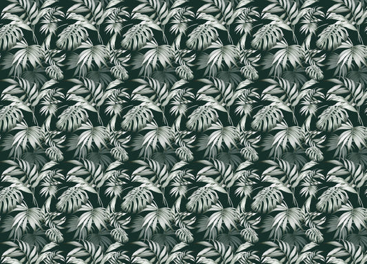 Exotic Jungle Tropical Green Leaves Repeat Wallpaper