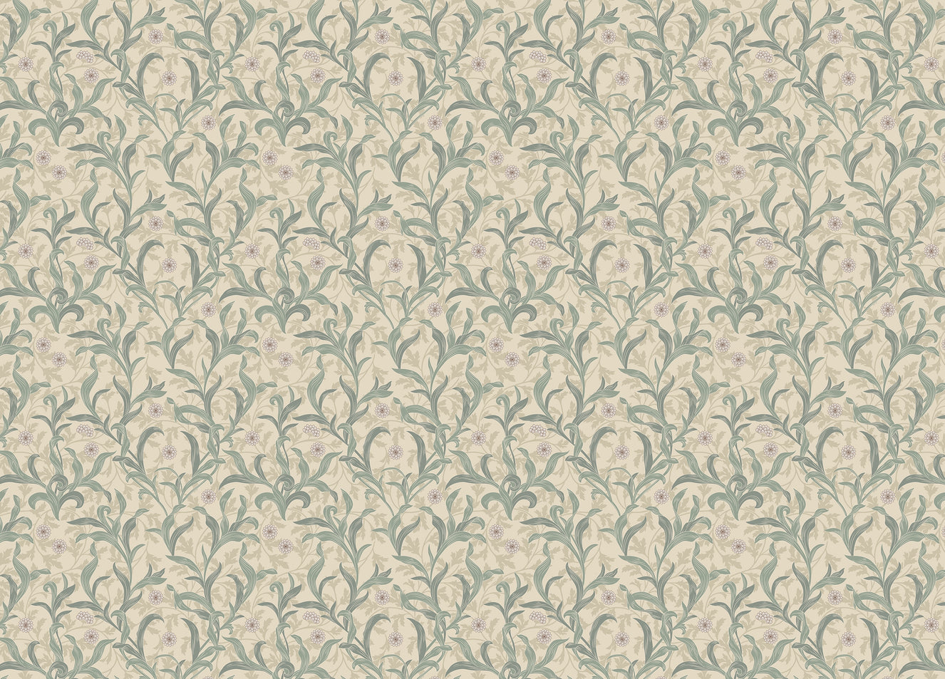 Vintage Flower Green Color Leaves Wallpaper