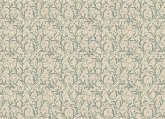 Vintage Flower Green Color Leaves Wallpaper