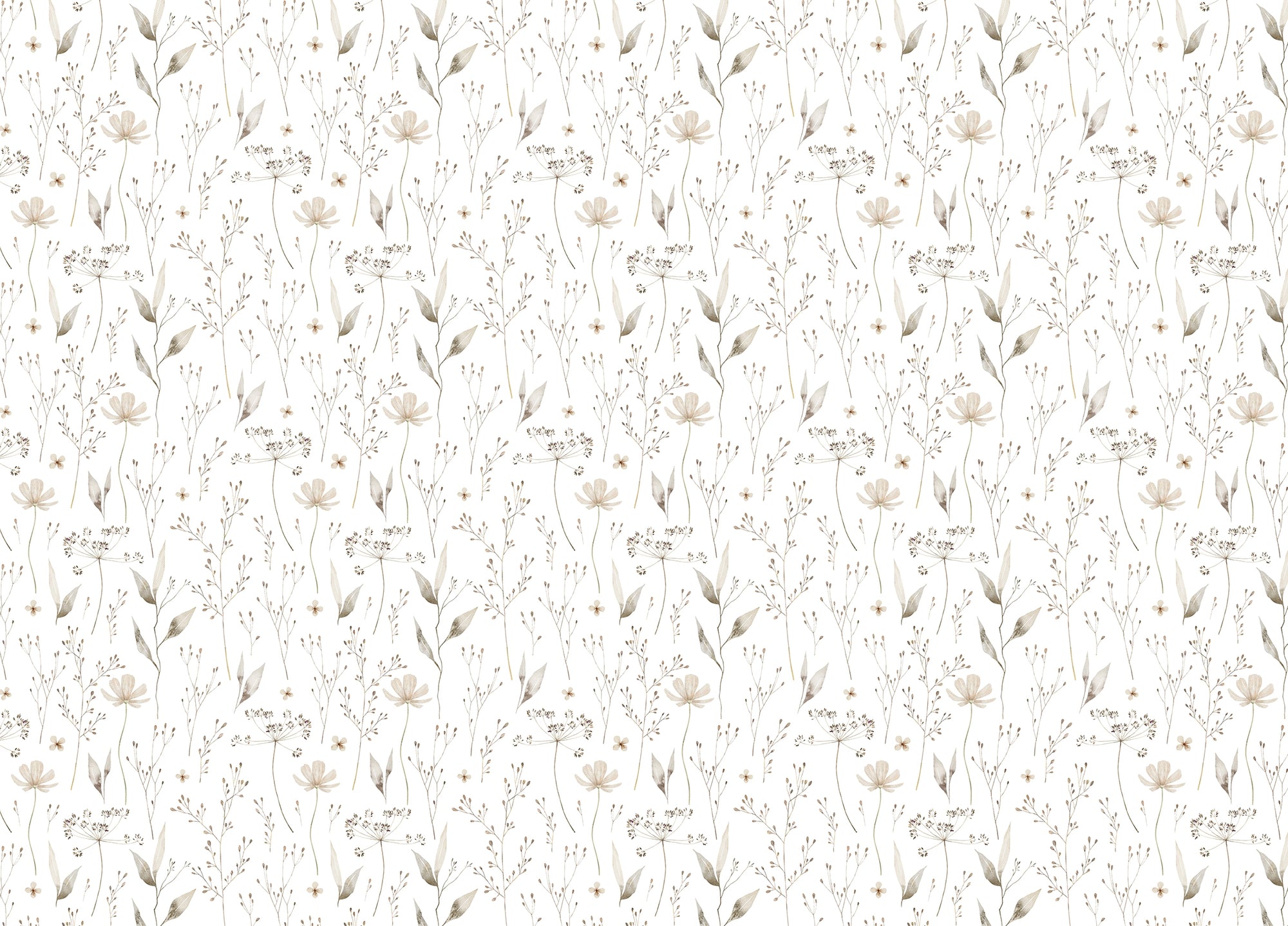 Watercolor Seamless Pattern Ethereal Leaf Wallpaper