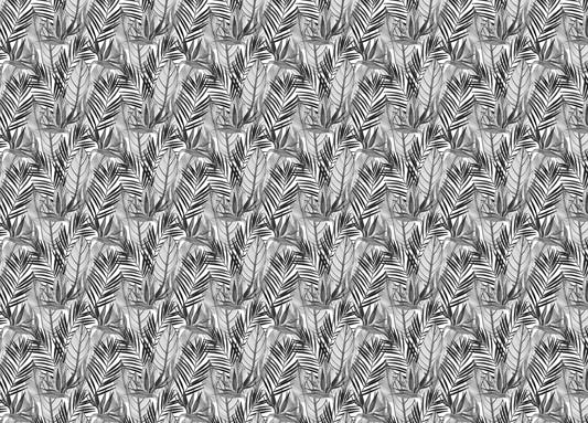 Black and White Watercolor Tropical Palm Leaves Wallpaper