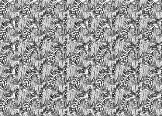 Black and White Watercolor Tropical Palm Leaves Wallpaper