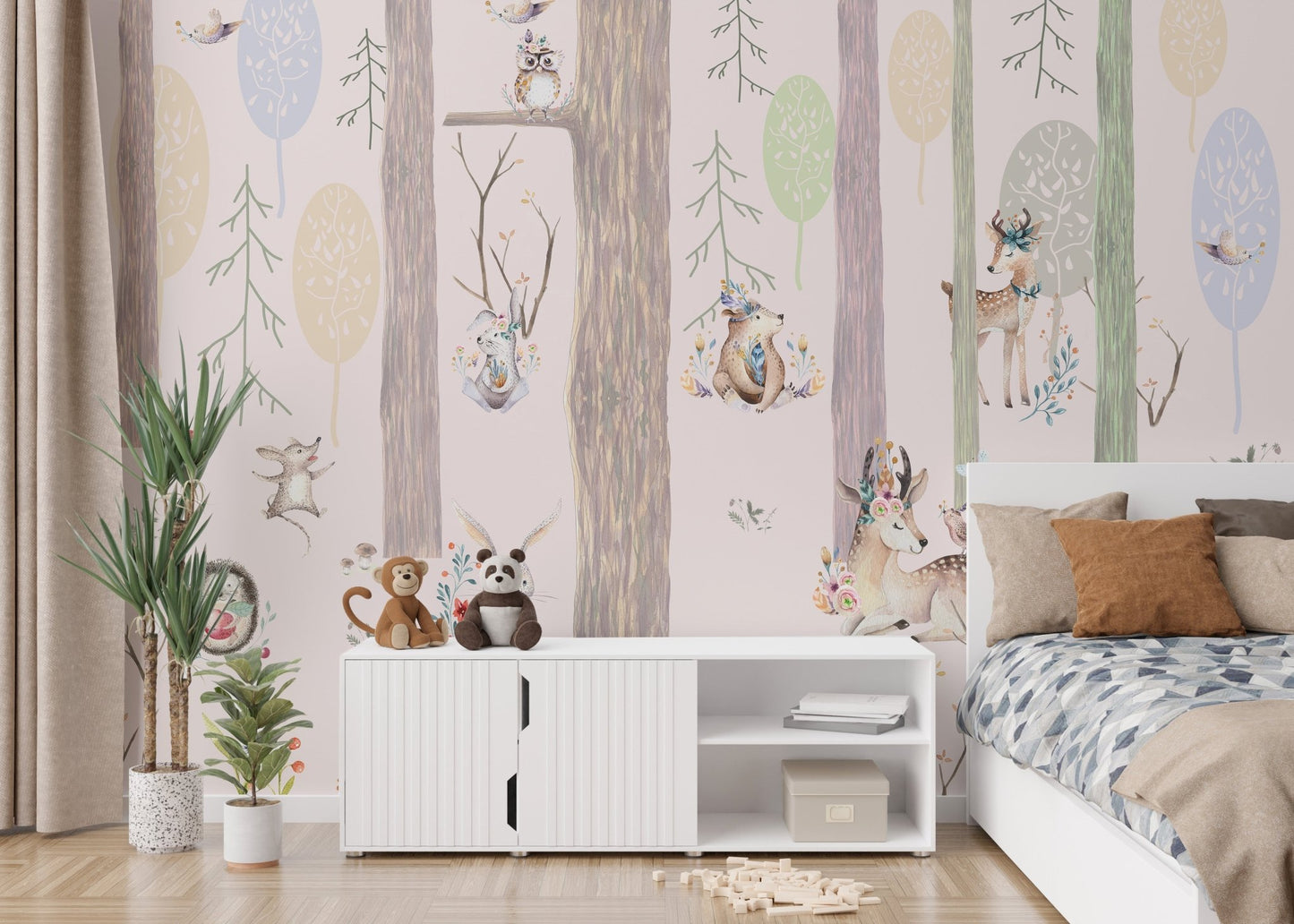 Magical Fairy Forest Kids Wall mural for Enchanted kids bedroom.